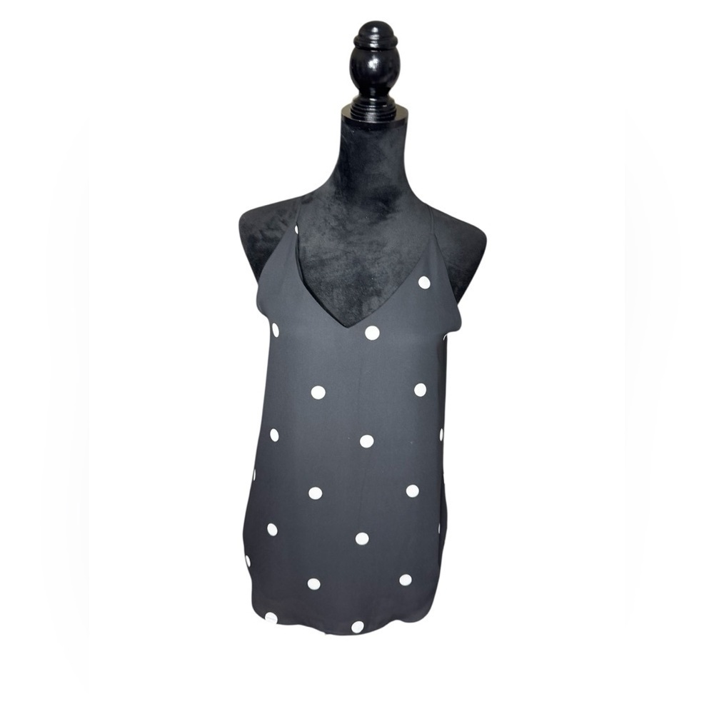 LOFT Black Polka Dot V-Neck Cami Top Women’s Size Small - Picture 2 of 8